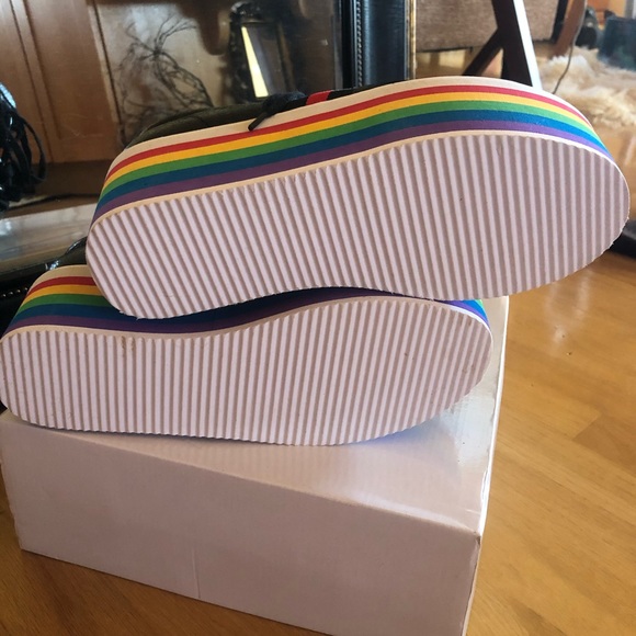 Rainbow Pride Platform Sneakers Performance Dance - Picture 3 of 8